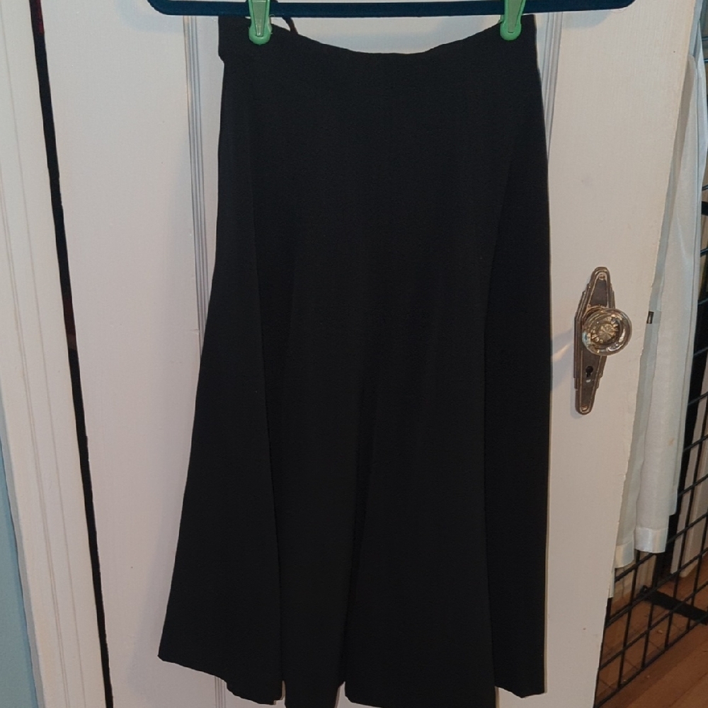 Vintage Liz Claiborne Black Midi A-Line Skirt